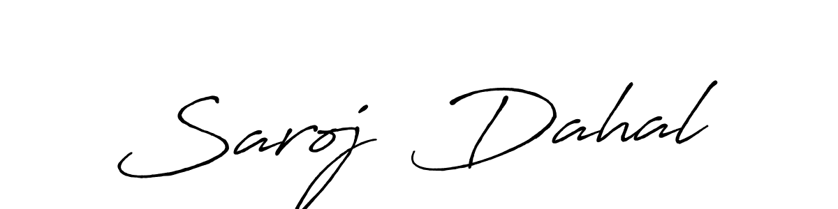 How to make Saroj  Dahal name signature. Use Antro_Vectra_Bolder style for creating short signs online. This is the latest handwritten sign. Saroj  Dahal signature style 7 images and pictures png